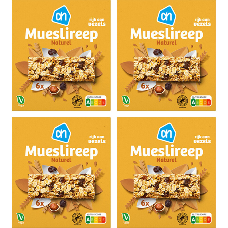 Een afbeelding van AH Mueslireep naturel 4-pack