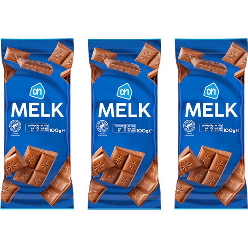 Een afbeelding van AH Tablet melk 3-pack
