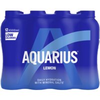Een afbeelding van Aquarius Daily hydration lemon 12-pack