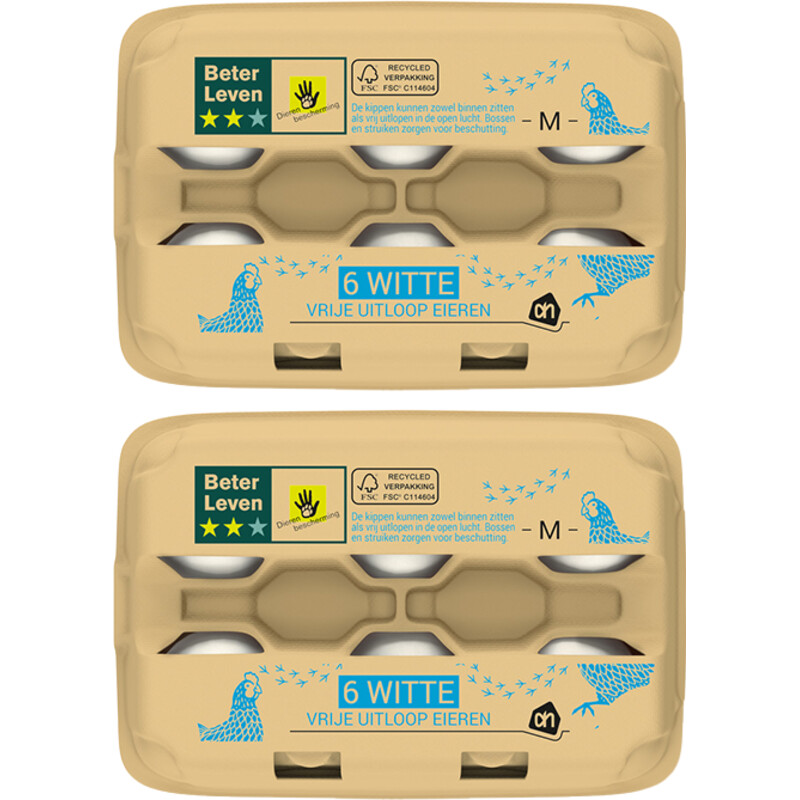 Een afbeelding van AH Uitloopeieren wit 2-pack