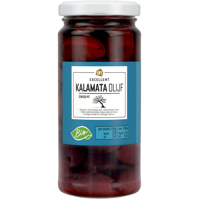 Een afbeelding van AH Excellent Biologische kalamata olijf zonder pit