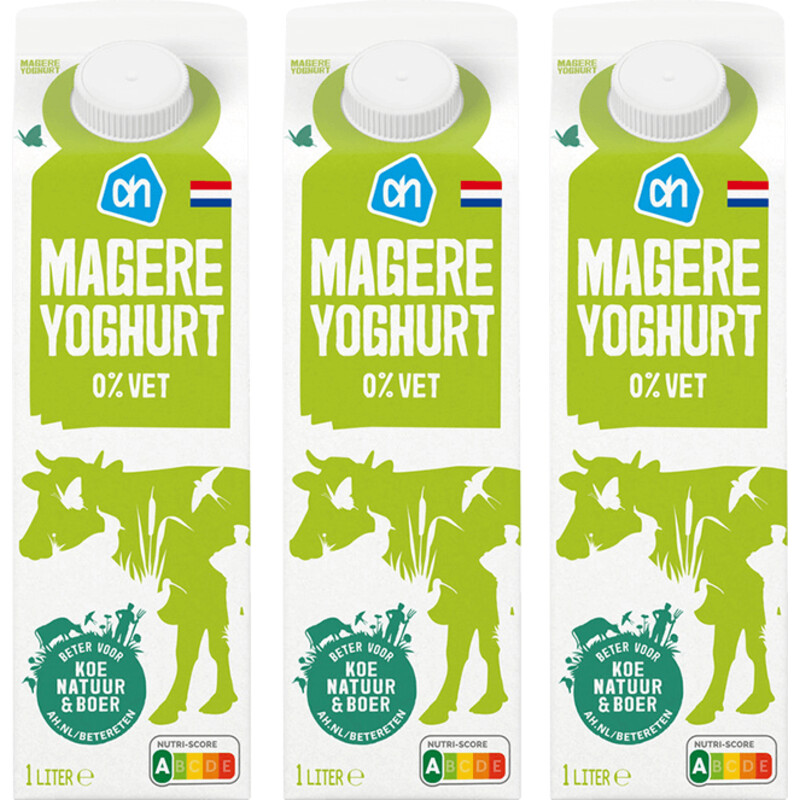 Een afbeelding van AH Magere yoghurt 3-pack
