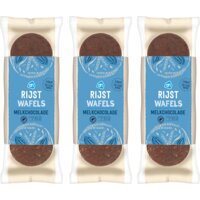 Een afbeelding van AH Rijstwafels melkchocolade 3-pack