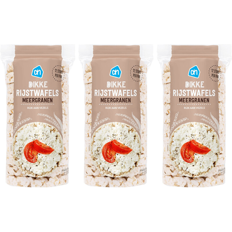 Een afbeelding van AH Dikke rijstwafels meergranen 3-pack