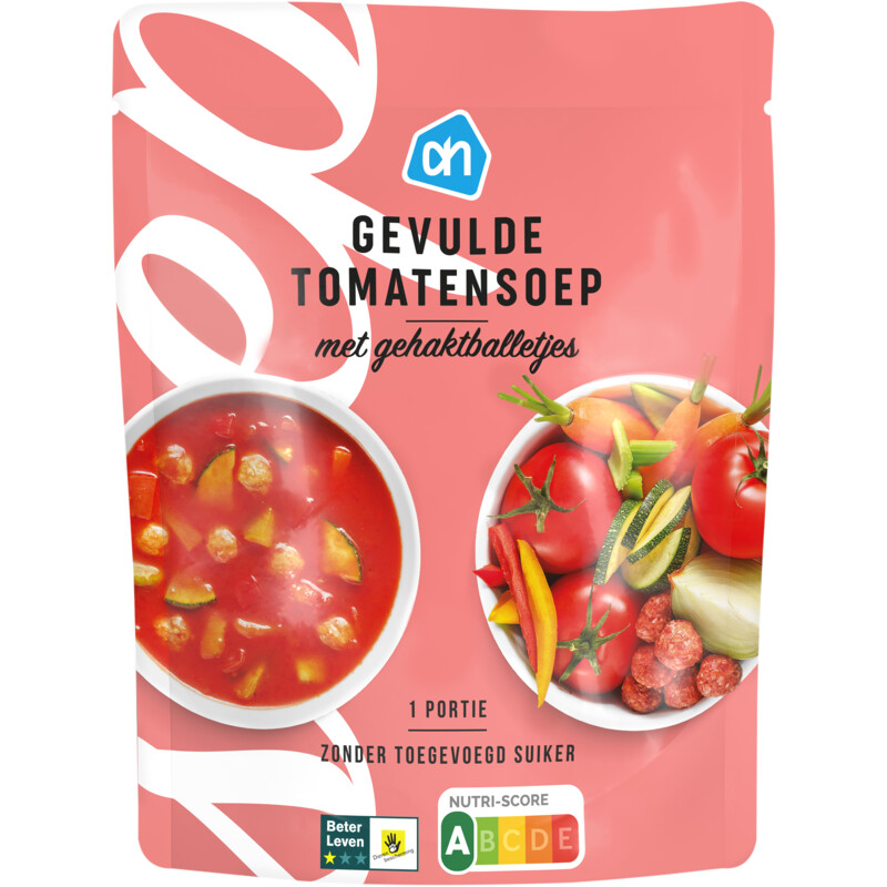 Een afbeelding van AH Gevulde tomatensoep met gehaktballetjes