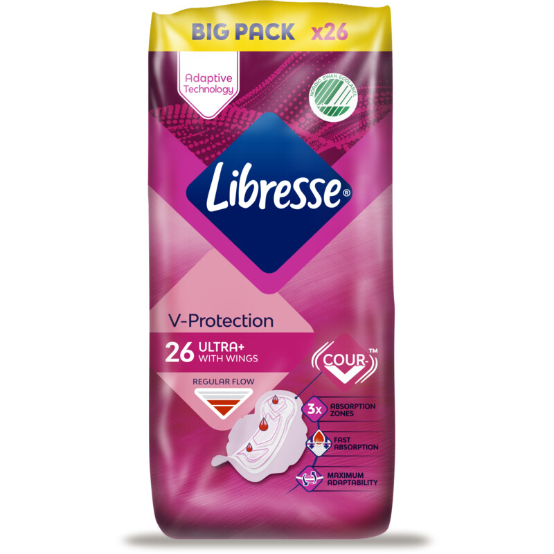 Een afbeelding van Libresse Ultra regular+ maandverband bigpack