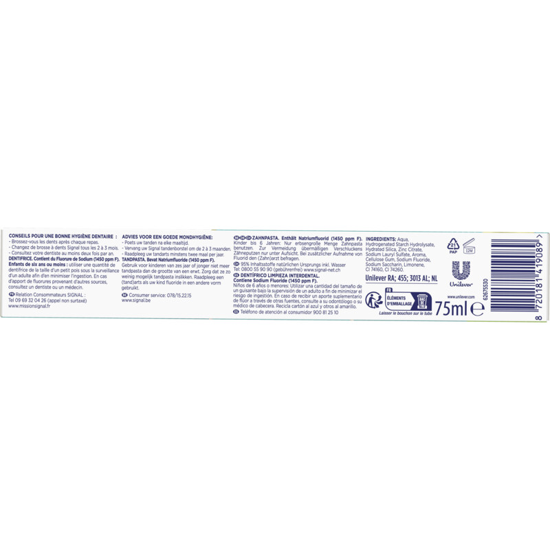 Een afbeelding van Signal Integral 8 interdental tandpasta