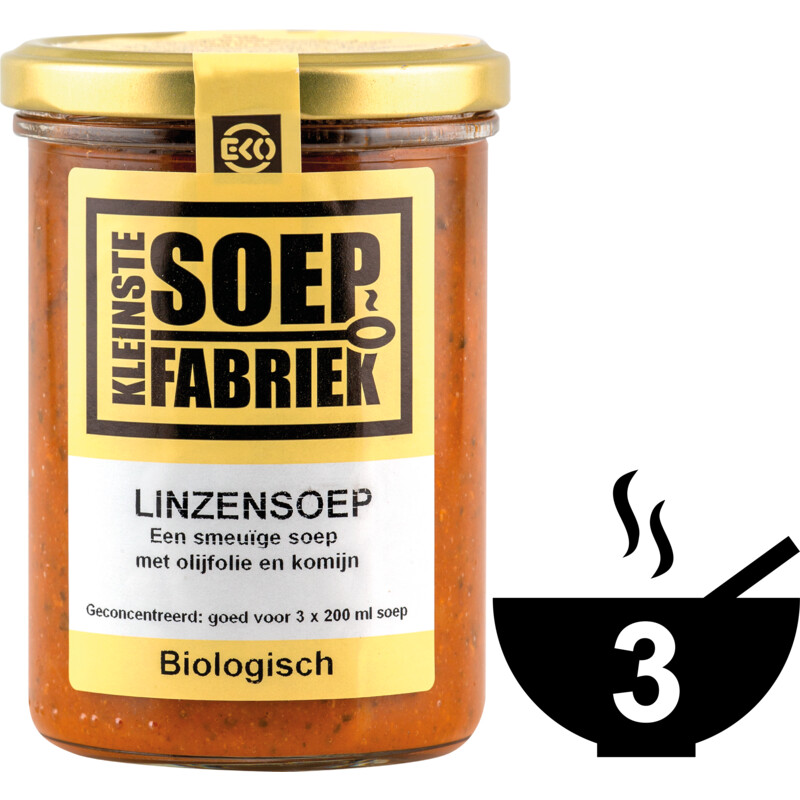 Een afbeelding van Kleinste Soepfabriek Linzensoep biologisch