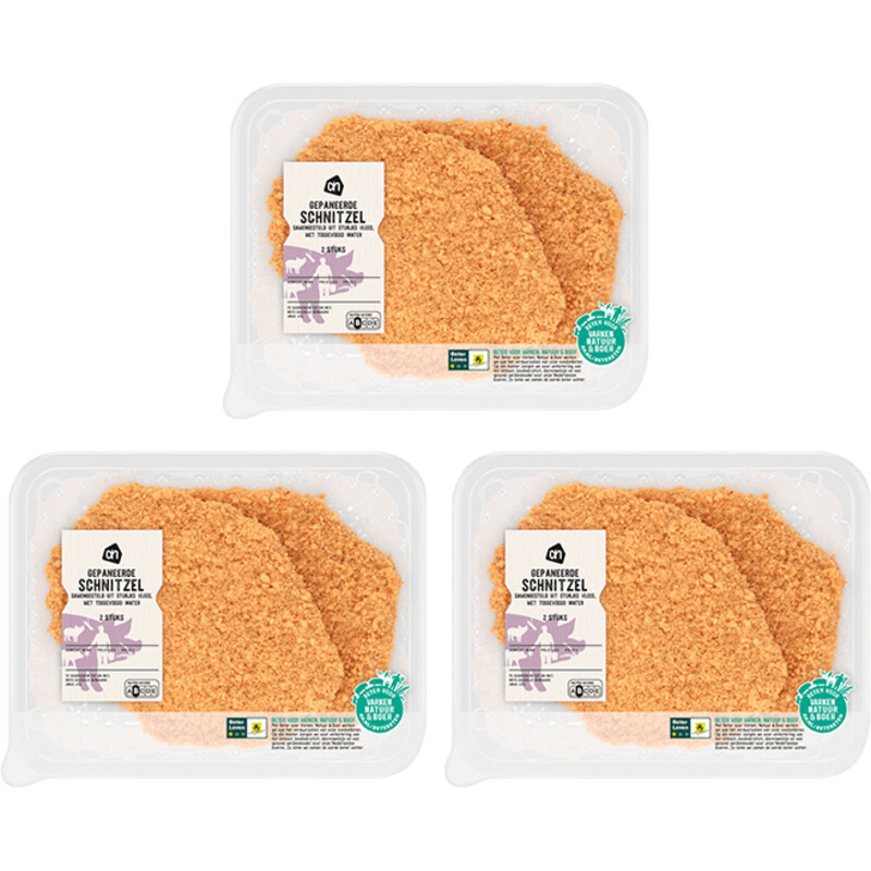 Een afbeelding van AH Gepaneerde schnitzel 3-pack