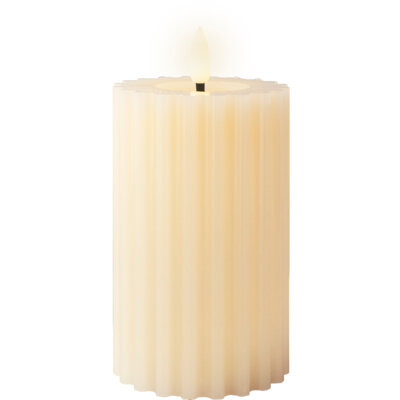 pdp-image-Lumineo LED kaars ribbel crème 7x15cm