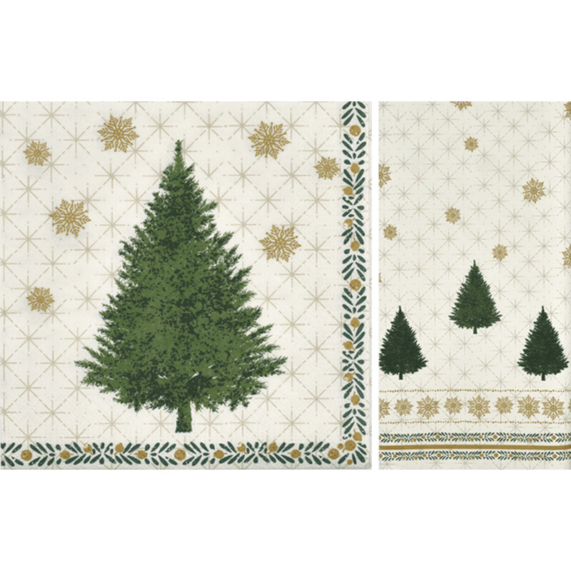 AH Kerstboom Creme tafellaken en servet bestellen Albert Heijn