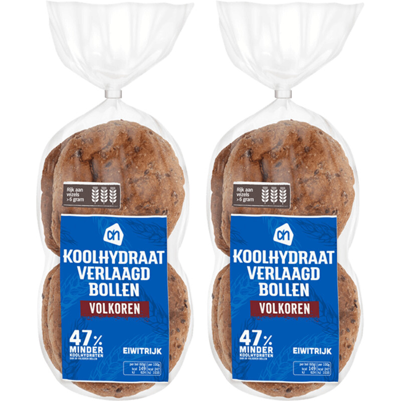 Een afbeelding van AH Koolhydraat verlaagd volkoren 2-pack