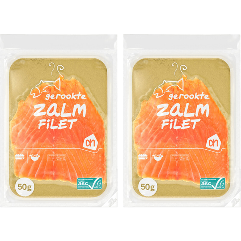 Een afbeelding van AH Gerookte zalmfilet 2-pack