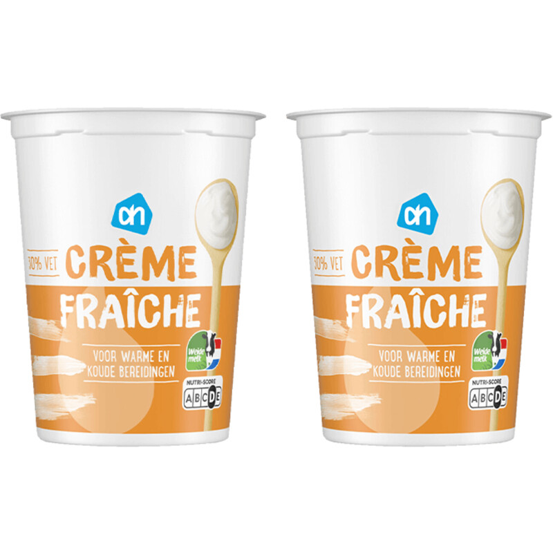 Een afbeelding van AH Creme fraiche 30% vet 2-pack