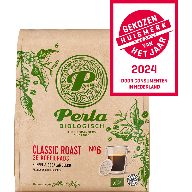 Een afbeelding van Perla Biologisch Classic roast koffiepads