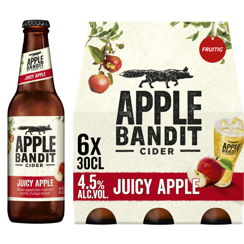 Een afbeelding van Apple Bandit Cider juicy apple 6-pack