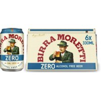 Een afbeelding van Birra Moretti Zero alcoholvrij bier 6-pack
