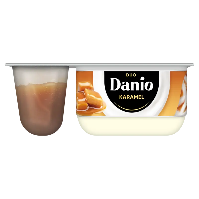 Yoghurt duo met karamelsaus
