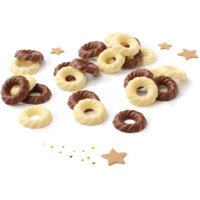 Een afbeelding van AH Excellent Massieve kransjes melk witte chocolade