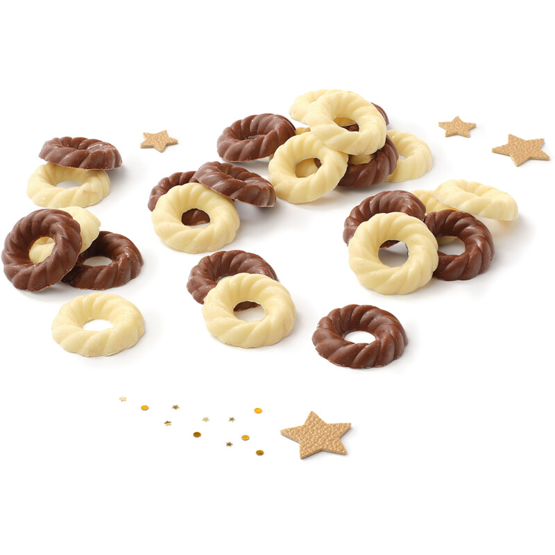 Een afbeelding van AH Excellent Massieve kransjes melk witte chocolade