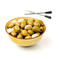 Een afbeelding van AH Groene olijven met knoflook