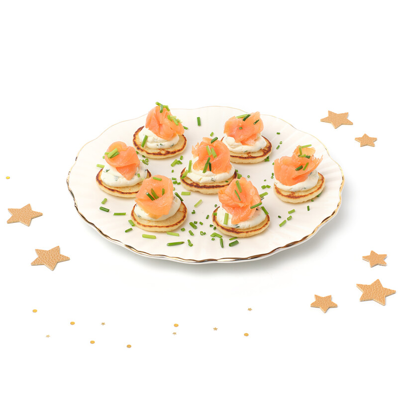 Een afbeelding van AH Excellent Zalmblini's roomkaas bieslook