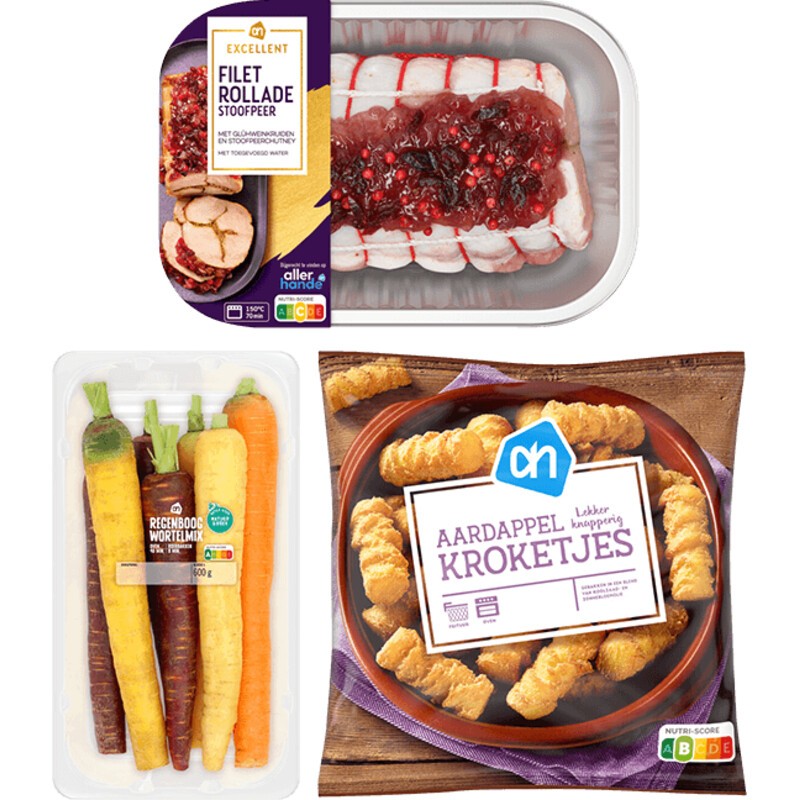 Een afbeelding van AH Filetrollade met stoofpeer pakket