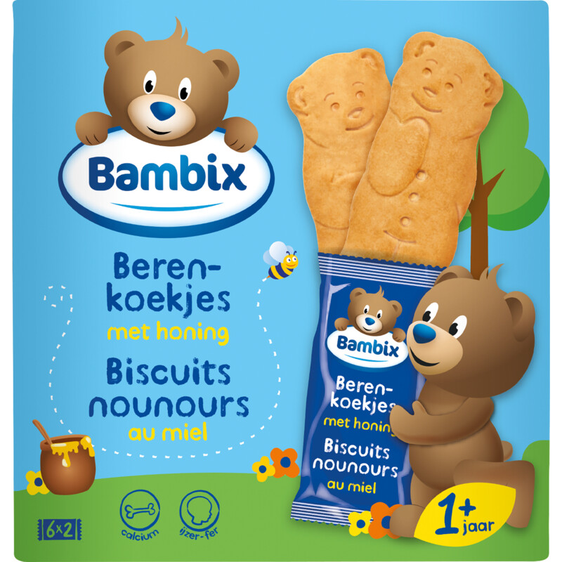 Een afbeelding van Bambix Berenkoekjes met honing 1 jaar+ bel