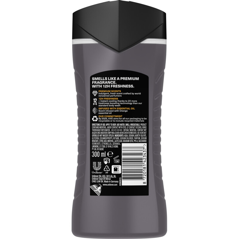 Een afbeelding van Axe Black vanilla showergel