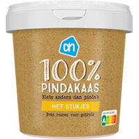 Een afbeelding van AH Terra Plantaardig 100% pindakaas met stukjes