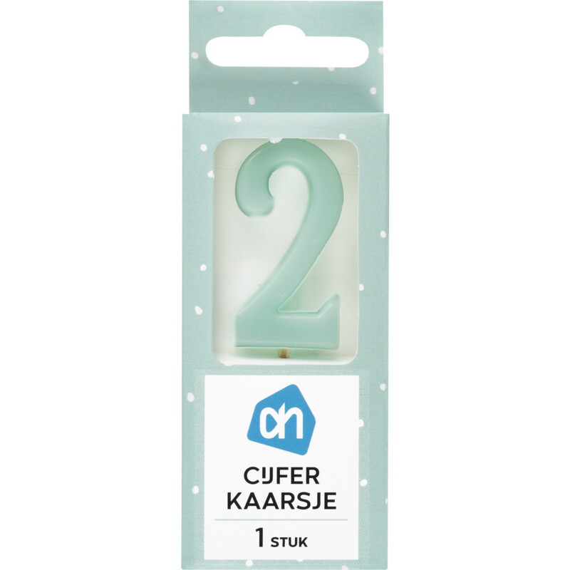 Een afbeelding van AH Kaars cijfer 2 kleur