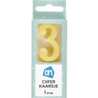 Een afbeelding van AH Kaars cijfer 3 kleur
