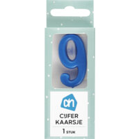 Een afbeelding van AH Kaars cijfer 9 kleur