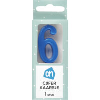 Een afbeelding van AH Kaars cijfer 6 kleur