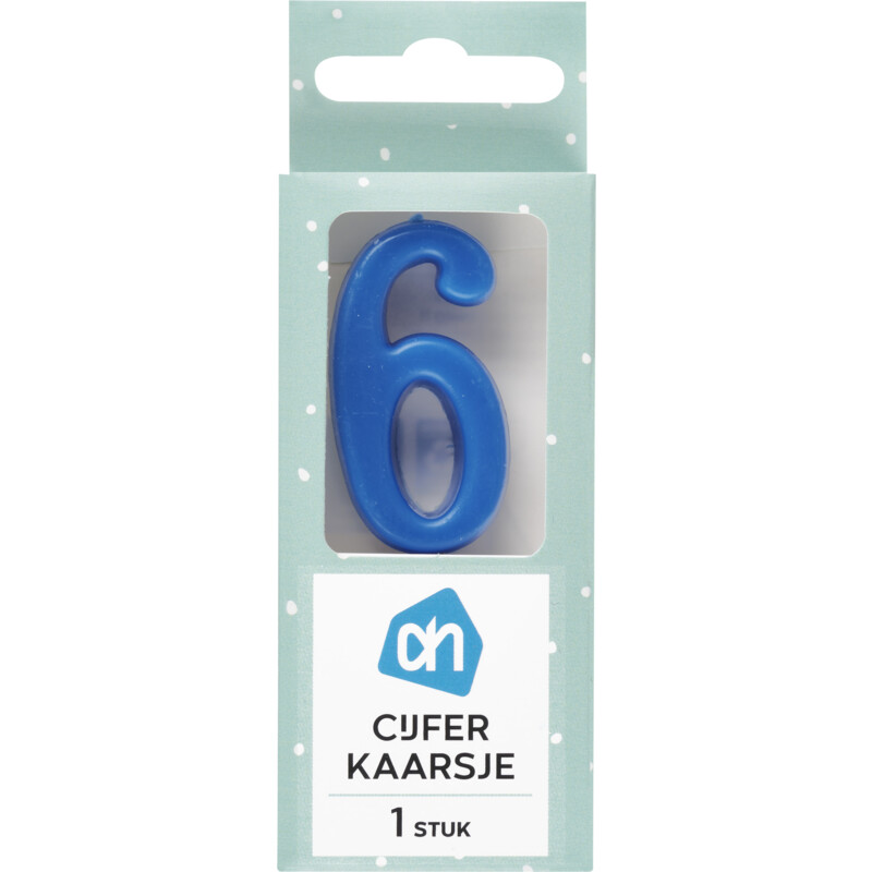 Een afbeelding van AH Kaars cijfer 6 kleur