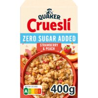 Een afbeelding van Quaker Zero sugar added strawberry & peach