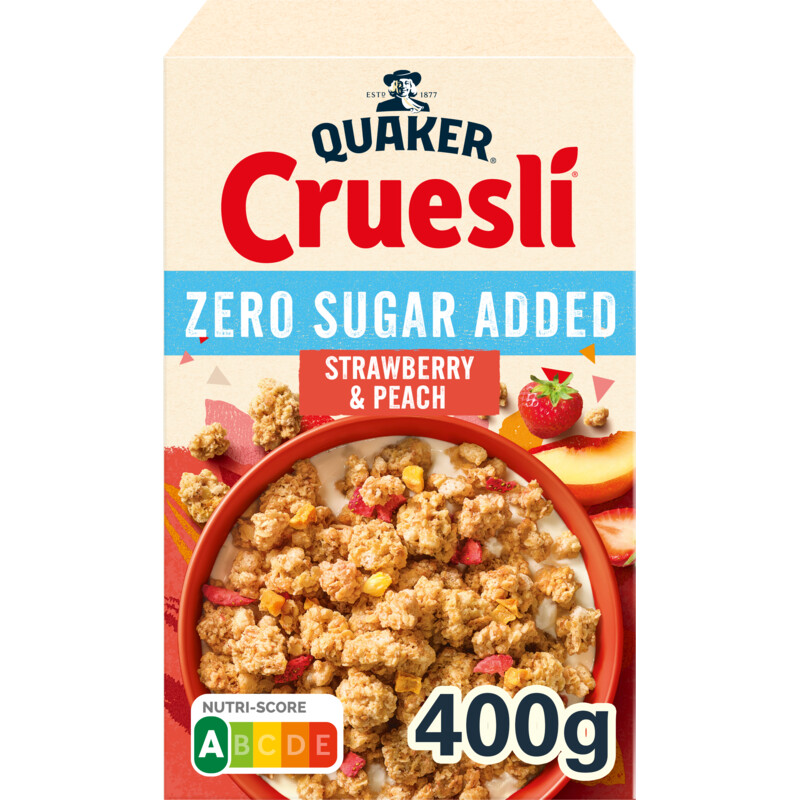 Een afbeelding van Quaker Zero sugar added strawberry & peach