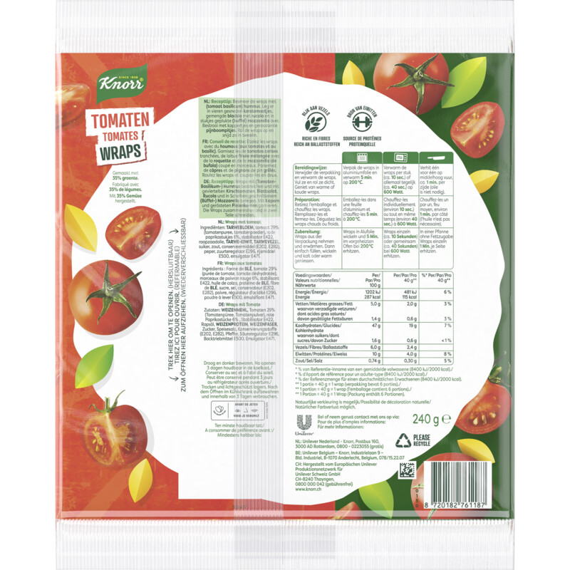 Een afbeelding van Knorr Tomaten wraps