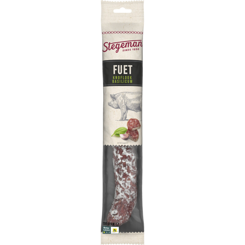 Een afbeelding van Stegeman Fuet knoflook basilicum