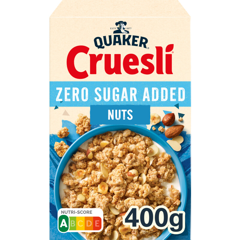 Een afbeelding van Quaker Cruesli zero sugar added nuts