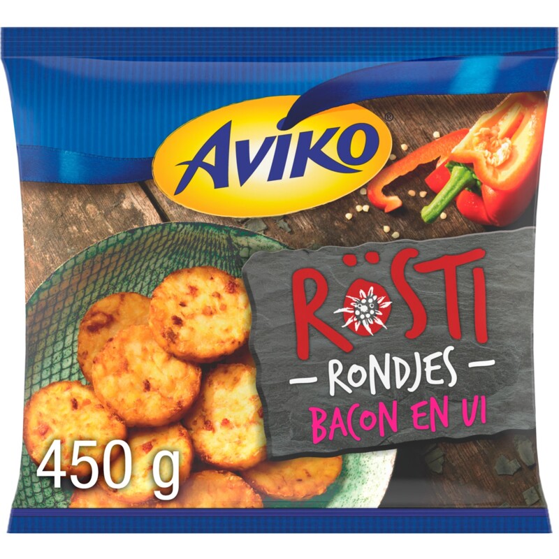 Een afbeelding van Aviko Rösti rondjes bacon & ui