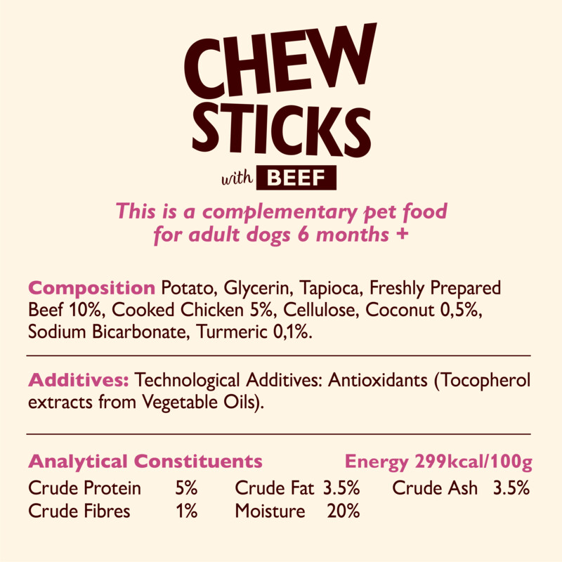 Een afbeelding van Lily's Kitchen Chew sticks with beef and potato co