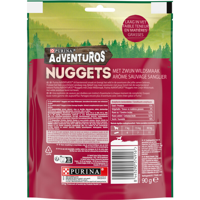 Een afbeelding van Adventuros Nuggets zwijn wildsmaak