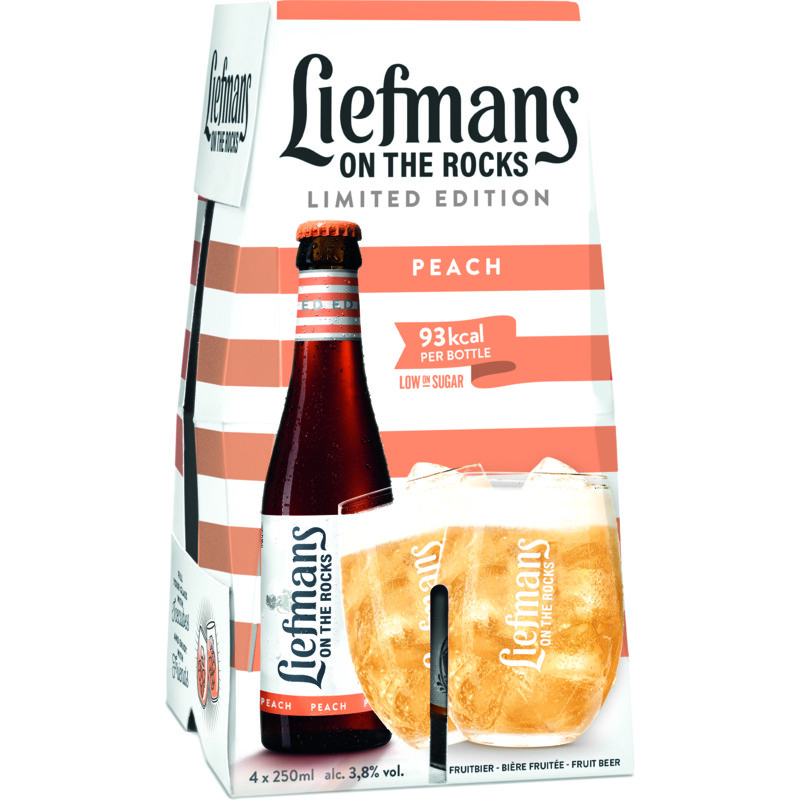 Een afbeelding van Liefmans On the rocks peach 4-pack