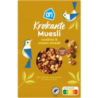 Een afbeelding van AH Krokante muesli cookies & cream smaak