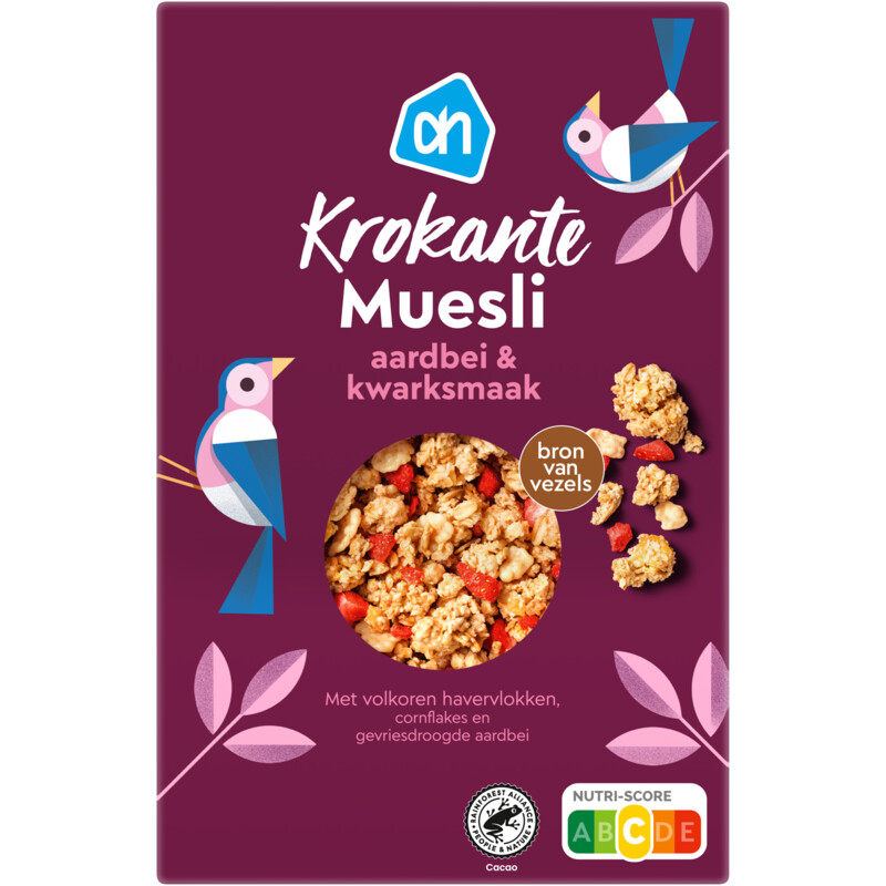 Een afbeelding van AH Krokante muesli aardbei & kwarksmaak
