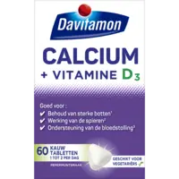 Davitamon Calcium + vitamine D kauwtabletten mint