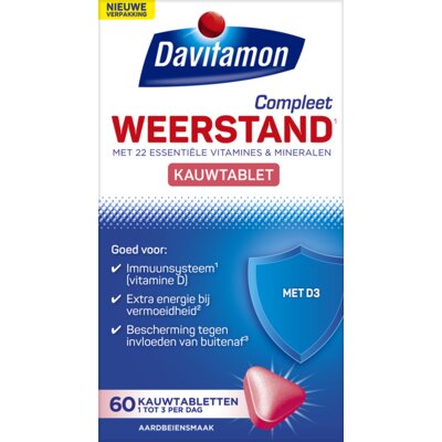 pdp-image-Davitamon Compleet weerstand kauwvitamines aardbei