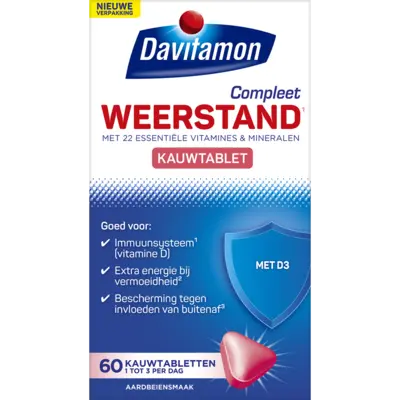 pdp-image-Davitamon Compleet weerstand kauwvitamines aardbei