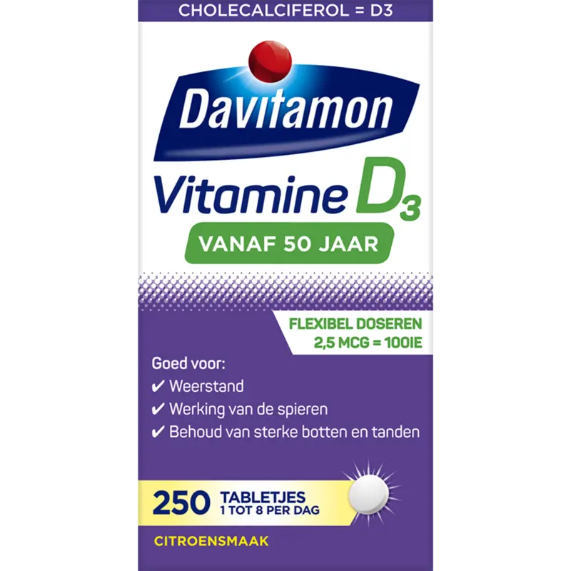 Voedingssupplement Vitamine D 50+ 250 Tabletten